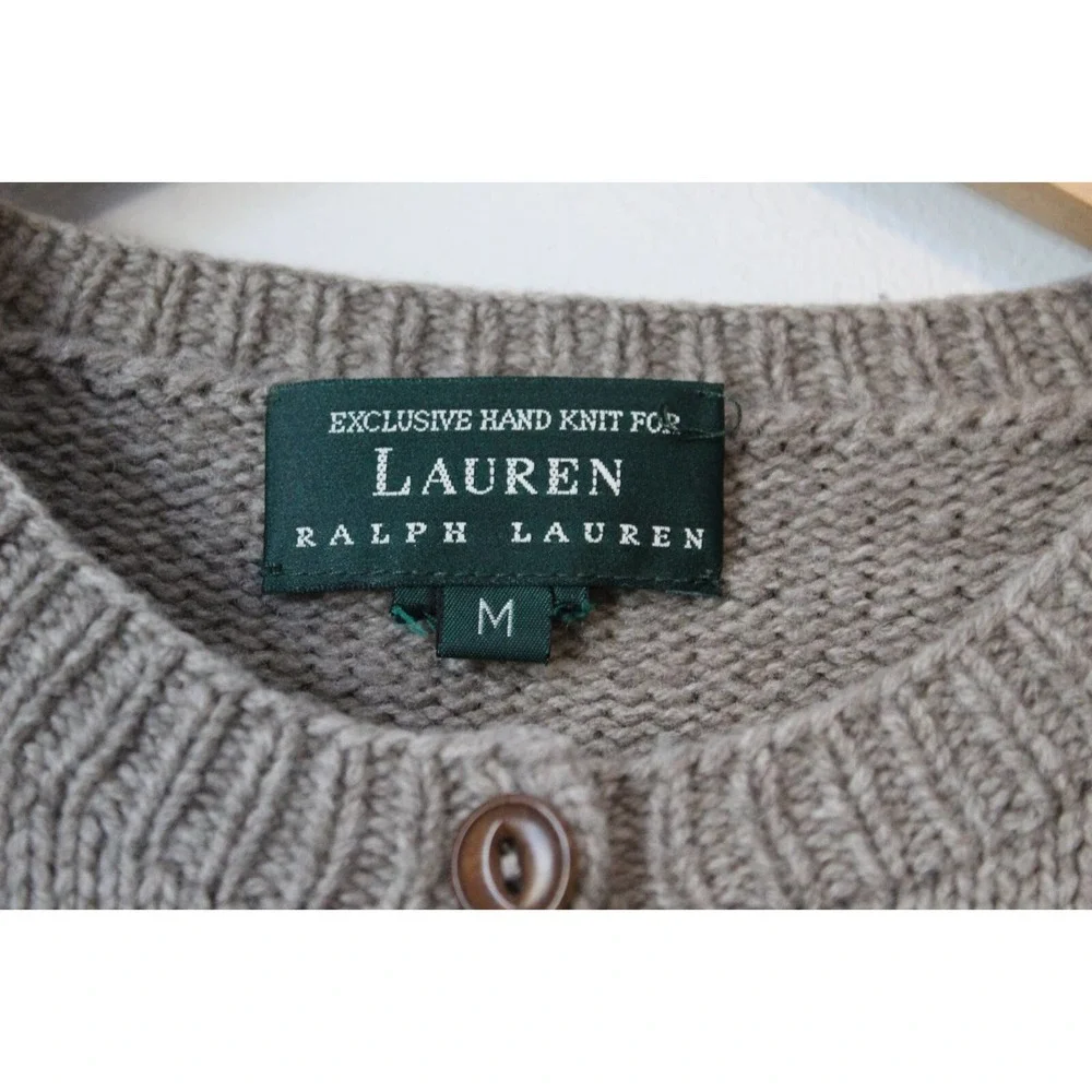 Lauren Ralph Lauren Lambswool Cardigan Hand Knit Mallard Duck Hunting M H13900 - Picture 7 of 11